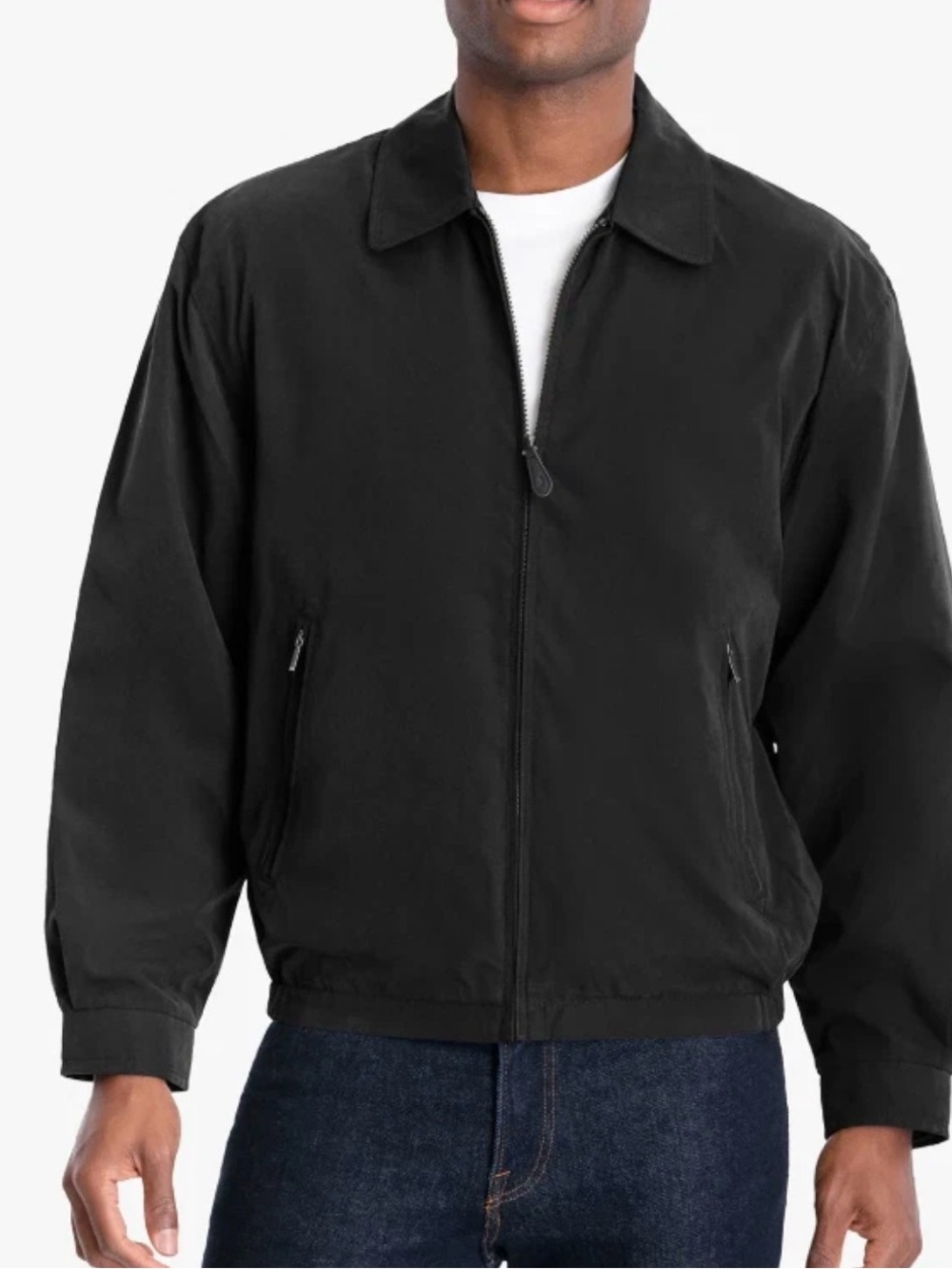 London Fog Men's Black Lightweight Harrington Zip Jacket size XL